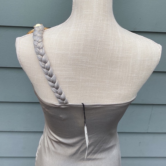 Sky gold snake embellished one shoulder body con cocktail club dress - Picture 6 of 9